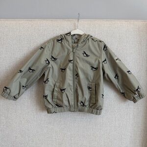 Miles The Label Children's Green Airplane Pattern Raincoat Lightly Lined